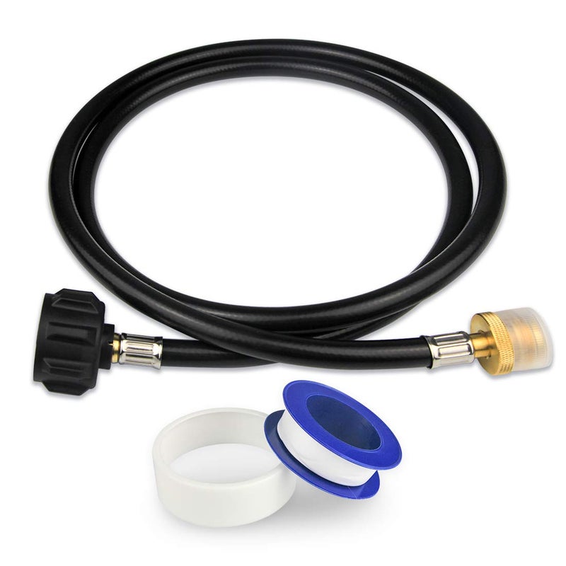 KOMAN 5FT Propane Hose Adapter 1lb to 20lb, Propane Tank Aapter,Converter for Buddy Heaters,Coleman Camping Stove,Weber Q/Blackstone Griddle Grill,1lb Propane Appliances Connect to 20lb Tank,Certified - Image 1